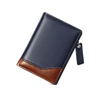 ZYMIADOU Petit porte-monnaie de luxe avec fermeture éclair pour homme, portefeuille compact et en polyuréthane avec design multifonction pour homme, bleu, Beauté de masse