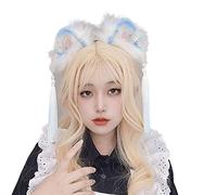 ZYMIADOU Pleasure Ground Oreilles Cosplay Serre-tête avec frange Femme Adolescente Bandeau pour Diffusion en direct Carnavals Bandeau pour femme Joli dessin animé Animaux Oreilles Décoratif Mignon