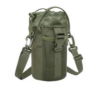 ZYMIADOU Porte-gobelets pratiques en tissu Oxford avec fermetures sur le dessus et poches de rangement pour l'organisation des équipements de plein air, porte-bouteilles d'eau pratiques, Vert, Taille