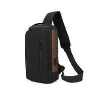 ZYMIADOU Sac à bandoulière anti-vol avec mot de passe sac à dos décontracté bandoulière poitrine voyage sport mode sacs à bandoulière pour hommes, Noir , One Size