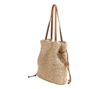 ZYMIADOU Sac à bandoulière en coton convivial avec cordon de serrage, tissage et intérieur spacieux, sac à main de plage, sacs seau pour femmes, sac à main beige, beige, One Size