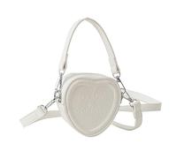 ZYMIADOU Sac à main décontracté 2023 tendance en polyuréthane, sac à bandoulière polyvalent, petit cœur pour fille et femme, sac d'amour élégant et simple, blanc, One Size