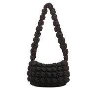 ZYMIADOU Sac à main délicat plissé nuage sac épaule aisselles couleur unie sac à main cadeau fête des mères sac nuage, Noir , One Size