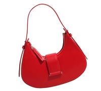 ZYMIADOU Sac à main tendance demi-lune rétro automne hiver aisselle poignée supérieure cuir PU aisselles femmes demi-lune mode aisselle rétro sac à main et sac à main, Rouge, One Size