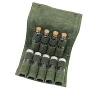 ZYMIADOU Sac de rangement pour épices de camping en toile robuste avec 9 bouteilles, idéal pour le jardin et les expéditions, sac pliable en toile, Vert avec bouteille, Taille unique