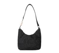 ZYMIADOU Sac seau à strass avec fermeture éclair - Petit sac à main de soirée, mariage, bal de fin d'année, sac à bandoulière pour femme, sac en cuir pour filles et femmes tendance, Noir , One Size