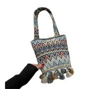 ZYMIADOU Sac seau en toile avec impression ethnique unique - Sac à bandoulière pour la plage, les voyages et une utilisation quotidienne - Sac polyvalent, gris, One Size