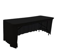 Zymjzbetic 4FT/5FT/6FT/8FT Table Cover for Wedding Party Banquet Conference Solid Color Tablecloths pour Les événements, Les Mariages, Les banquets et(Black,4FT 120X58X58CM)