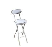 Zymjzbetic Chaises de Bar Pliables, Tabouret Simple for Caisse enregistreuse à Domicile, Chaise Haute Portable avec Dossier pour Les Bars, cafés et Restaurants(Height 65cm White)