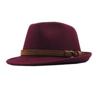 Zymjzbetic Chapeaux d'église élégants for hommes et femmes, en feutre, for dames, fête, mariage, Fedoras, ceintures, chapeaux de jazz laine, daim, cowboy pour Beach Party Outdoor(Color 2)