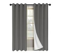 Zymjzbetic Rideaux occultants Rideaux occultants, Isolation Thermique, phonique, avec œillet de Doublure Blanc, adaptés au Salon, Chambre à Coucher(Grey,W137 x H160)