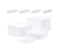 Zymjzbetic Support pour buffet Lot de 3 ou 4 supports buffet en forme cube blanc à 5 côtés for fournitures restauration, gâteaux, for aliments, desserts(4Pcs White)