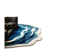 Zymjzbetic Tapis en Peluche ondulé Forme de mer, Coussin Sol for Salon