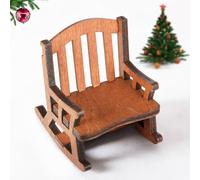 Zymoplas 1:12 échelle poupée Maison Fauteuil Bois décoratif Miniature Maison de poupée Meubles Ornement Jeu modèle Chaise à Bascule Jouet