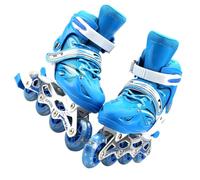Zymoplas 1 Paire 2 en 1 Patins Chaussures réglable Rouleau Enfants intérieur extérieur Parc Cour Aire de Jeux Patinage entraînement Pratique Filles, Bleu M