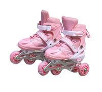 Zymoplas 1 Paire 2 en 1 Patins Chaussures réglable Rouleau Enfants intérieur extérieur Parc Cour Aire de Jeux Patinage entraînement Pratique Filles, Rose S