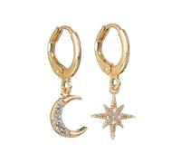 Zymoplas 1 paire étoile lune boucles d'oreilles créatif exquis suspendus décors femme bijoux accessoire de mode pour la décoration cadeaux à l'aide, Doré