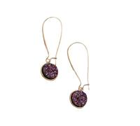 Zymoplas 1 paire pendaison boucle d'oreille bijoux accessoires alliage oreille goutte Portable exquis dame décorations placage oreille goujon, Violet