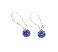 Zymoplas 1 paire pendaison boucle d'oreille bijoux accessoires alliage oreille goutte Portable exquis dame décorations placage oreille goujon, Bleu royal