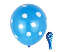 Zymoplas 100 Pièces Ballons À Pois Vague Point Ballon Décorations Coloré 12 Pouces Atmosphère Photo Props Douche Anniversaire, Bleu foncé/point blanc