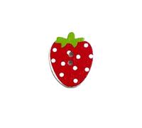 Zymoplas 100 Pièces Boutons en Bois Mixte Fraise Scrapbooking Décorations de Boutons Décoratifs pour la Couture d'Accessoires de Carterie