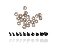 Zymoplas 100 pièces Globes oculaires Noirs Simulation Peluche poupée Yeux Boules Enfants Vacances Jouet Bricolage Artisanat Accessoires Couleur aléatoire , 10mm