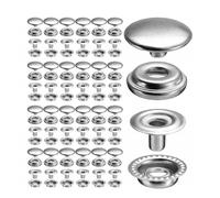 Zymoplas 100 Pièces Snap Fastener En Acier Inoxydable Bouton Remplacement Press Stud Jeans Pantalons Sacs Valise Décoration Amovible, Type 2