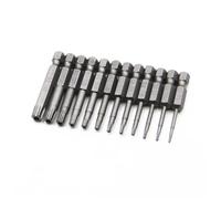 Zymoplas 12 pièces 50mm allonger jeu de forets de sécurité pratique vis tête d'entraînement étanche tournevis foret Pour Torx tête plate outil à main