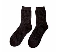 Zymoplas 2 pièces chaussettes thermiques rétro laine chaussette confortable doux léger résistant au froid bas chaussures hiver femme intérieur, Café