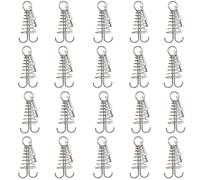 Zymoplas 20 pièces Chevilles d'ancrage de Pont avec Boucle à Ressort Coupe-Vent en Alliage d'aluminium Clous de Tente Accessoires d'auvent pour Le Camping randonnée, Argent (Type Crochet)