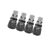 Zymoplas 4 pièces Chaussures pour Animaux de Compagnie Pluie Bottes de Neige Ensemble Chaussettes imperméables avec Semelle en Caoutchouc Bas Chaussures Petit Chien Bois Dur intérieur, Le Noir, S