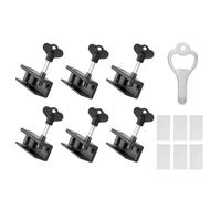 Zymoplas 6pack/lot Limiteur de fenêtre durable - Protège les enfants, les animaux domestiques et personnes âgées Accidents Serrure de fenêtre Serrure en alliage porte, Noir, 60 * 25 * 25mm
