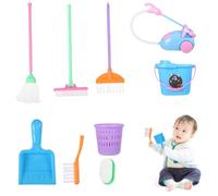 Zymoplas 9 pièces/Ensemble Mini vadrouille Balai Jouets Nettoyage sous Vide Kit d'outils de Balayage drôle fête faveurs Amusant éducatif Enfant Jouet Cadeau