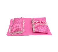 Zymoplas Accessoires de Jouets pour Enfants, lit de poupée en Plastique Rose avec draps de lit Exquis, Accessoires de poupée, Meubles de poupée, édredon