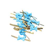 Zymoplas Attache à nœud Papillon en Fil doré, 100 Paquets/lot, pour Festival, fête de Mariage, Sacs à Bonbons, Sacs et Cravates en cône Doux, Attaches torsadées ABS, Bleu 100 pièces