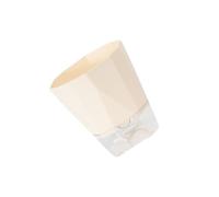 Zymoplas Auto arrosage fleur pot de fleurs automatique jardin double jardinière absorbant l'eau pratique ronde fournitures de jardinage, Blanc ivoire/S