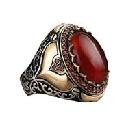 Zymoplas Bague Punk turque à réglage gratuit, en argent Sterling, Excellent alliage, Punk, tendance, islamique, religieuse, musulmane