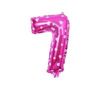 Zymoplas Ballons amusants et festifs avec lettres et chiffres de l'alphabet, pour décorations de fête, en alliage d'aluminium, décorations fête d'anniversaire, Rose,7, 16 pouces