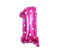 Zymoplas Ballons amusants et festifs avec lettres et chiffres de l'alphabet, pour décorations de fête, en alliage d'aluminium, décorations fête d'anniversaire, Rose,1, 16 pouces