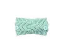 Zymoplas Bandeau hiver tête protecteur avec boutons au crochet réglable large bandeau chaud dames cache-oreilles cadeaux pour les femmes, Bleu canal