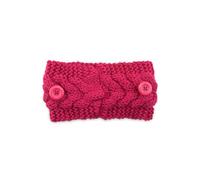 Zymoplas Bandeau hiver tête protecteur avec boutons au crochet réglable large bandeau chaud dames cache-oreilles cadeaux pour les femmes, Fuchsia