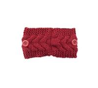 Zymoplas Bandeau hiver tête protecteur avec boutons au crochet réglable large bandeau chaud dames cache-oreilles cadeaux pour les femmes, Bordeaux