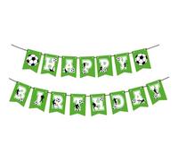 Zymoplas Bannière de football colorée et Chic, décoration de taille pour joyeux anniversaire, décorations fête d'anniversaire faciles à assembler, sport, Vert, 1 pièce, 16.4 pieds