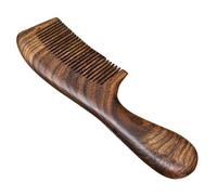 Zymoplas Bois de santal barbe peigne soigné unisexe femmes hommes peignes à dents fines avec poignée pour voyager Camping accessoires