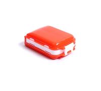 Zymoplas Boîte à pilules conteneur pliable Multi grilles tablette organisateur diviseur anti-poussière intérieur extérieur compartiment distributeur, Orange