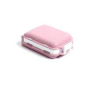 Zymoplas Boîte à pilules conteneur pliable Multi grilles tablette organisateur diviseur anti-poussière intérieur extérieur compartiment distributeur, rose paille