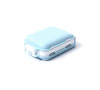 Zymoplas Boîte à pilules conteneur pliable Multi grilles tablette organisateur diviseur anti-poussière intérieur extérieur compartiment distributeur, bleu paille