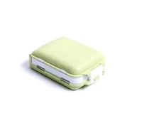 Zymoplas Boîte à pilules conteneur pliable Multi grilles tablette organisateur diviseur anti-poussière intérieur extérieur compartiment distributeur, vert paille