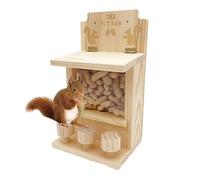 Zymoplas Boîte d'alimentation d'ornement Durable et s'adapte Bien pour aux Jours de Pluie, boîte d'alimentation Suspendue en Bois pour écureuil, mangeoire Murale extérieure