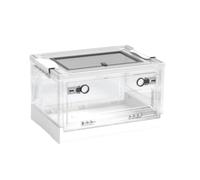 Zymoplas Boîte Pliable boîtier de Reptile Cage d'élevage Conception Pliante Transparente Artisanat Taille compacte Cages à Hamster polyvalentes, S/Blanc